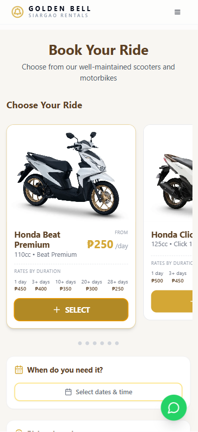 Golden Bell Siargao mobile