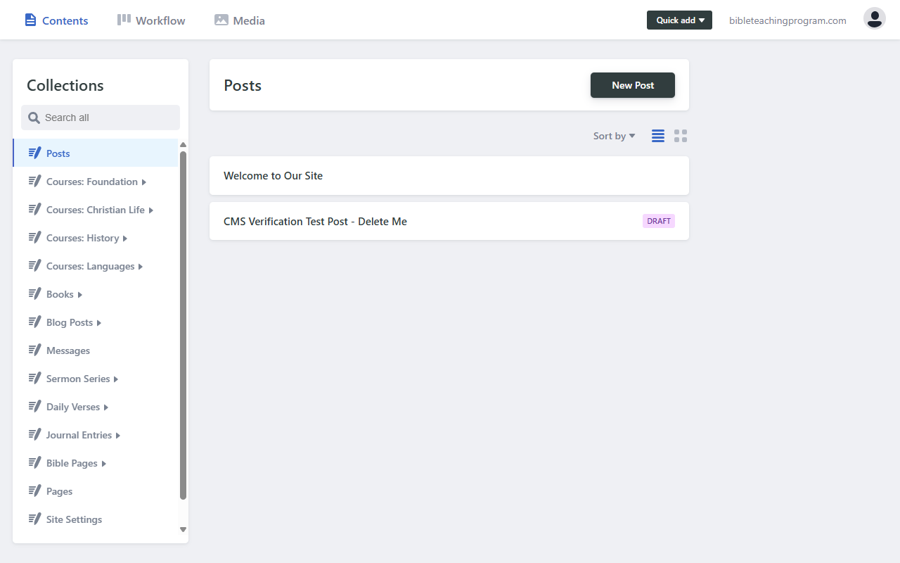 BTP custom CMS admin interface